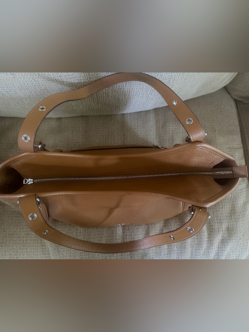 Coach Cognac Brown Pebble Leather Tote with Adjustable Straps - Picture 3 of 5